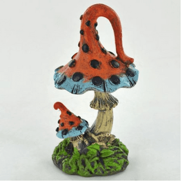 Large Mushroom- Woodland Whimsies - Orange  & Gray - 13cm