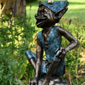 Large Painted  Garden Pixie & Snail - 66cm.