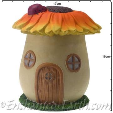 Large Porcelain Sunflower Miniature Garden Fairy House