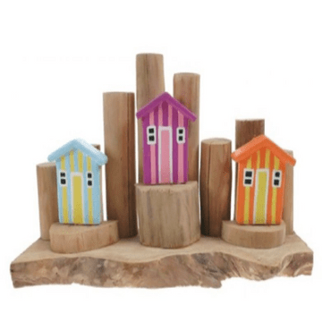 Large Rustic Beach hut scene on driftwood