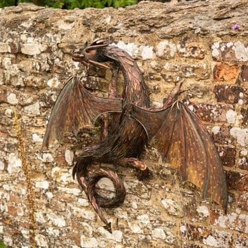 Large Wall Metal Dragon -  Garden Sculpture - 96cm