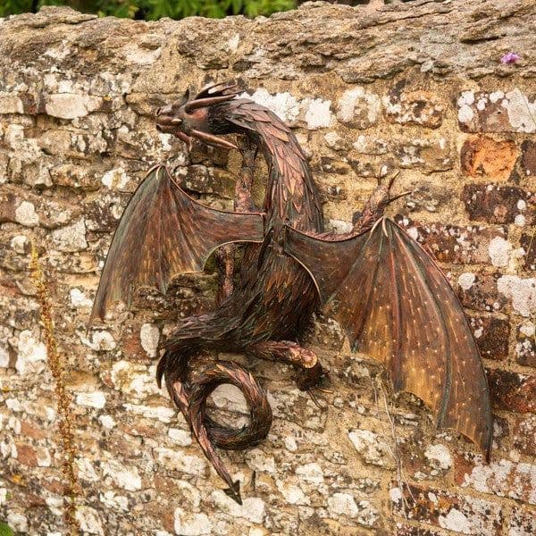 Large Wall Metal Dragon - Garden Sculpture - 96cm (.