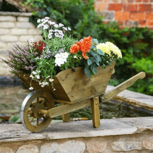 Large Woodland Wheelbarrow Planter - FSC Wood - 100cm long (1)/