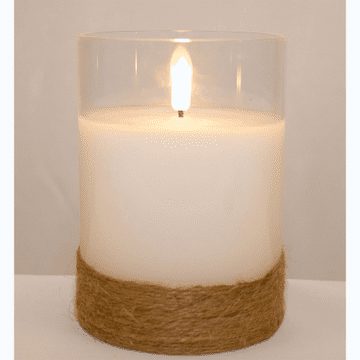LED Glass Votive Wax Flickering Candle - 12.5cm