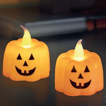 LED - Jack - O -Lantern Pumpkin Candles  - Pack of 2