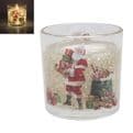 LED Light Up Christmas Gel Candle  -  Santa.