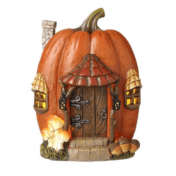 LED light up Pumpkin House - 16cm