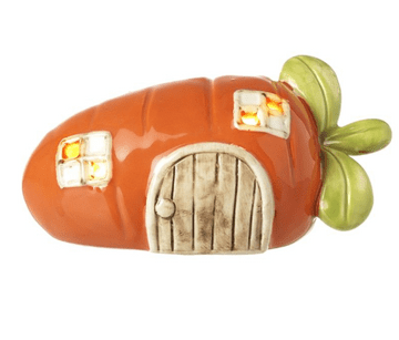 LED - Long Ceramic Carrot Fairy house - 15cm
