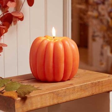 LED - Pumpkin Candle  -14cm Tall