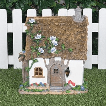 LED - Solar fairy house - Thatched Devon Country Cottage - 30cm