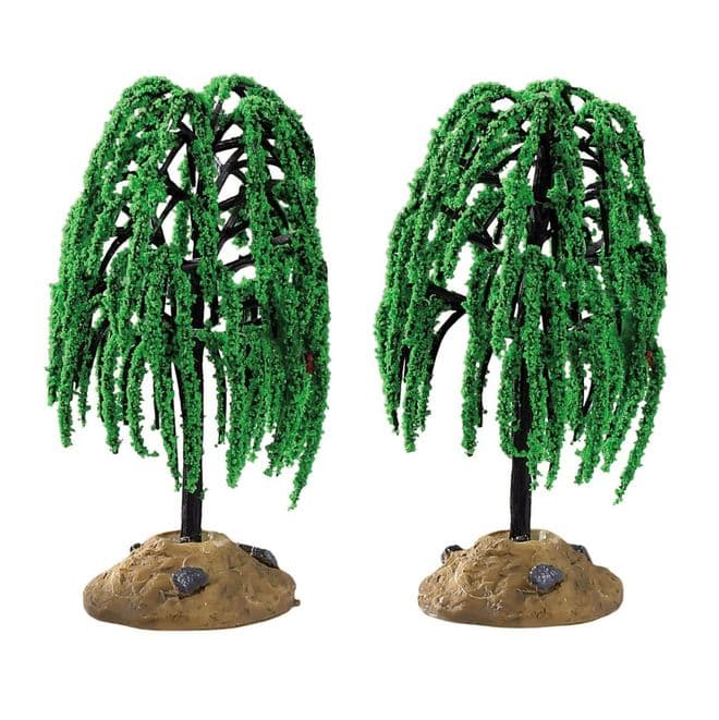 Lemax  -Pack of 2 Spring Willow Trees - 8cm tall.