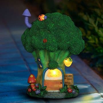Light up - Broccoli Cottage - Country Garden Fairy House - 16cm