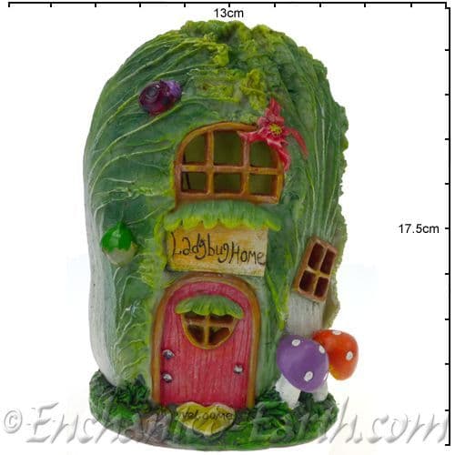 Light up - Cabbage Cottage - Country Garden Fairy House - 17cm.