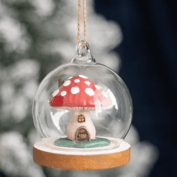 Magical Mushroom In a Hanging Glass Dome