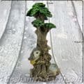 Magical Wise Old Tree Ent with Owl - Sitting laughing with his crystal ball.