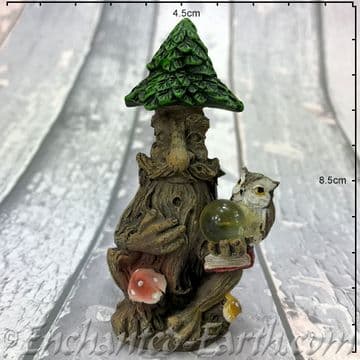 Magical Wise Old Tree Ent with Owl - Sitting with crystal ball