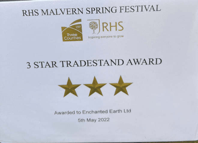 May 2022 -  3 Gold Star award a the RHS  Spring Festival.