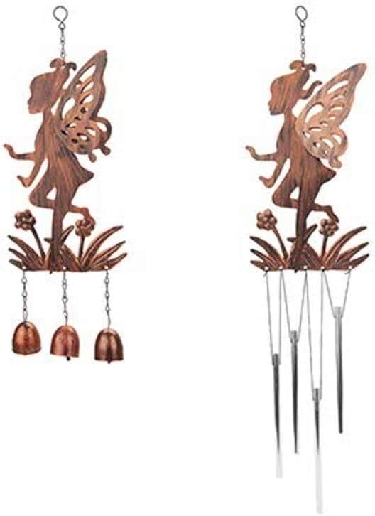 Metal Garden Bronze Fairy Wind chime - Choose from 2 designs - 51cm.