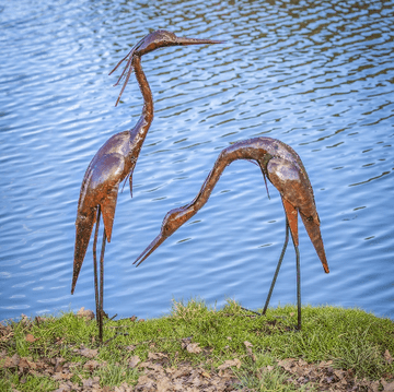 Metal Heron - Made from 100% Recycled Metal - 80cm