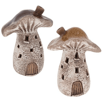 Mini Ceramic Brown Forest Mushroom House - 2 to choose  from