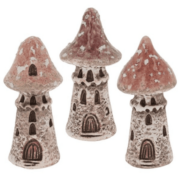 Mini Ceramic Pink Forest Mushroom House - 3 to choose  from- 8cm