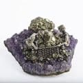 Mini Miners on Real Amethyst Rocks - Assorted Designs.