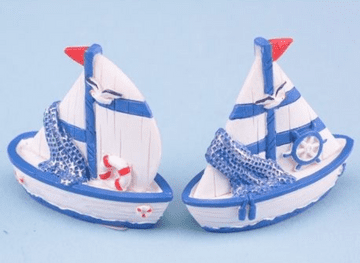 Miniature Blue & White Yacht - 2 to choose from - 5cm