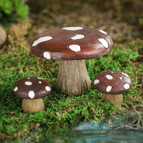 Miniature Fairy Garden - Toadstool table & One Toadstool stool.
