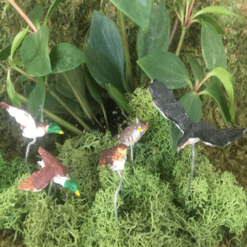 Miniature Garden Bird set - Set of 5 Hand Painted birds