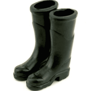 Miniature garden Black Rubber Wellies