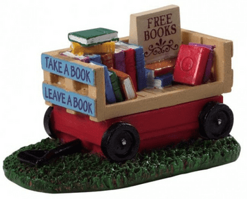 Miniature Garden Book Wagon