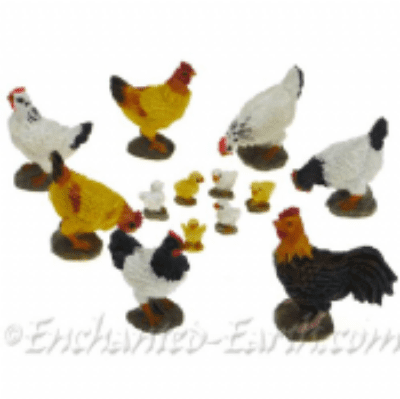 Miniature Garden Chickens