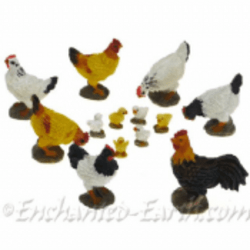 Miniature Garden Chickens