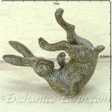 Miniature Garden Grey Playing Hare - 7cm