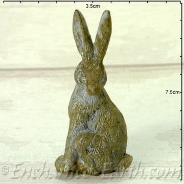 Miniature Garden Grey Sitting Hare - 7cm