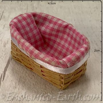 Miniature Garden Lined Basket - 4cm