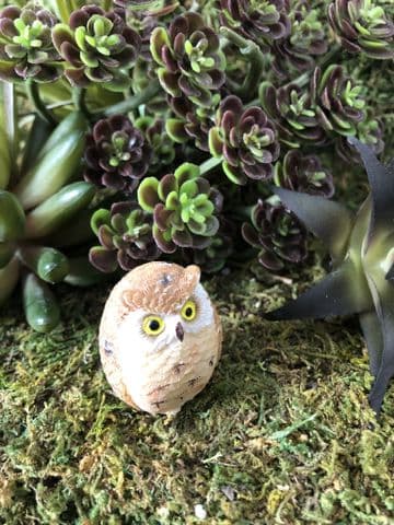 Miniature Garden Owl - Cream