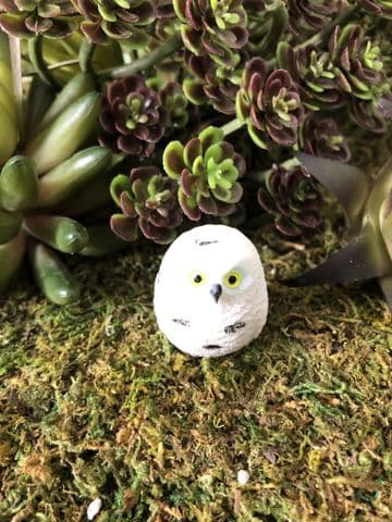 Miniature Garden Owl - White
