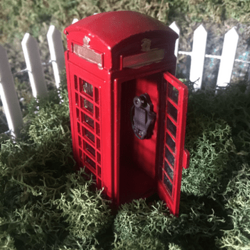 Miniature Garden Red Telephone Box - Die Cast Metal