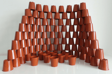 Miniature Plastic Pots - 2.1/4" (6cm) Terracotta Plastic Pots - set of 6