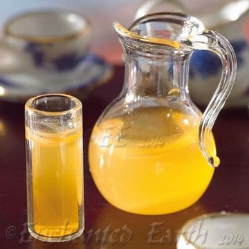 Miniature Real Glass Jug of Orange Juice