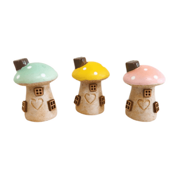 Miniature Spring Love Heart Mushroom Cottage - 6cm