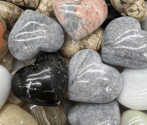 Mixed Natural Marble Hearts -,