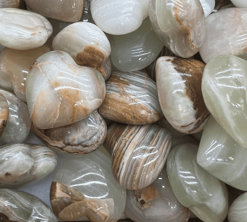 Mixed Natural Onyx Hearts.