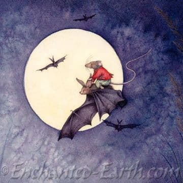 Moongazer Greeting Card (Midnight Bat & Rat)
