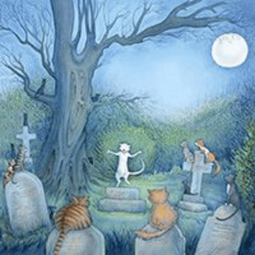 Moongazer Greeting Card "Moonlight Serenade"