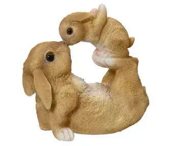 Mum & Baby Bunny Garden Ornament - 17cm