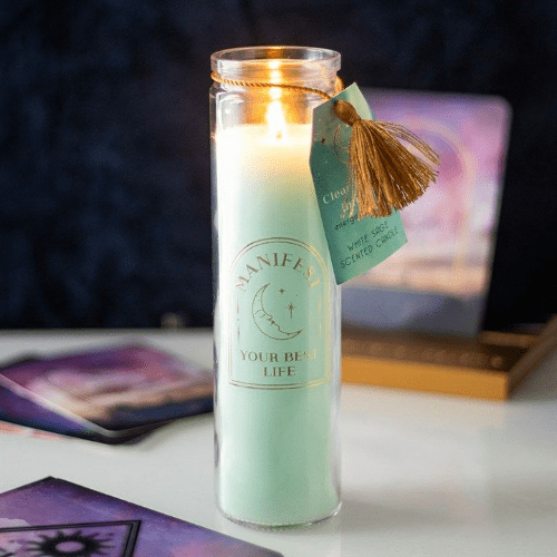 Mystical white sage Tube Candle.