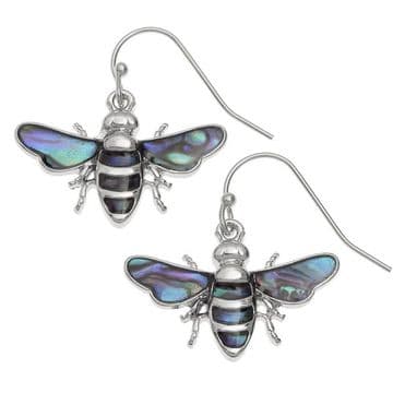 Natural Paua Shell - Bee Earrings
