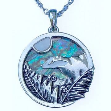 Natural Paua Shell - Country Badger Necklace